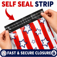 10×13 Stars and Stripes Designer Poly Mailers Boutique Shipping Bags