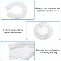 100-1000pcs Disposable Hair Net Non-Woven Head Bouffant Hair Cap 24″