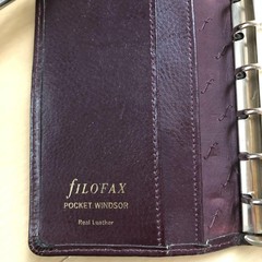 Filofax Leather System Notebook 6 Hole Black Leather Cover Only Used From Japan
