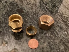 brass 1/2 NPT to 18 MM smooth pipe compression fitting adapter water plumbing