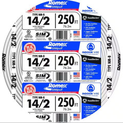 Southwire Romex 14/2 250ft 600V SIM Technology Type NM-B Indoor Wire With Ground