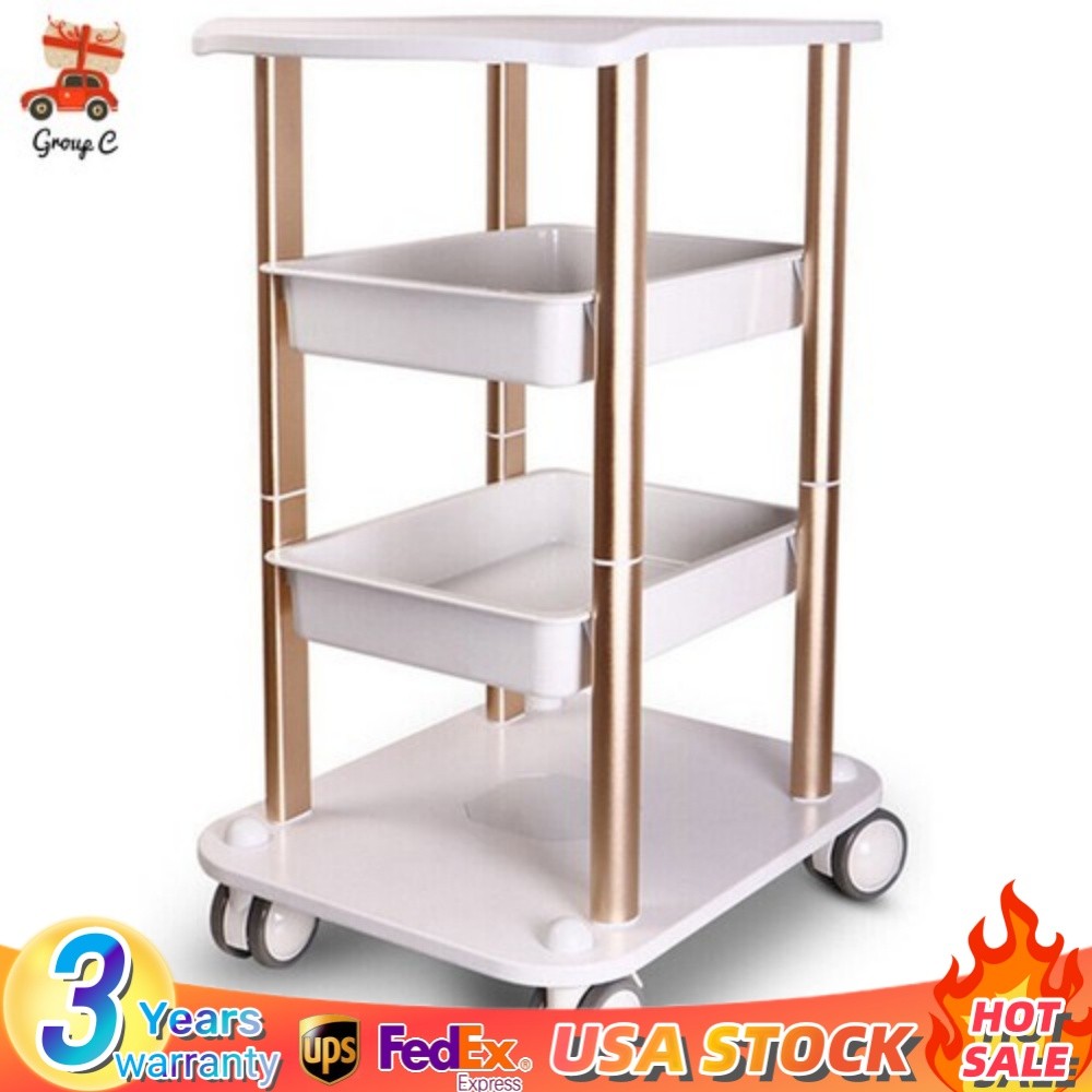 Beauty Salon Trolley Esthetician SPA Equipment Storage Stand Trolley Cart 360??