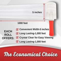 Durable 12 Pack Mini Stretch Wrap 5″ x 1000ft with Handles – Clear Film