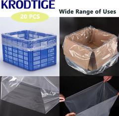 20 Pcs 30 X 40 Inch 1.4 Mil Large Clear Plastic Flat Open Poly Bags(With Bottom