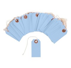 100 Light Blue Cardstock Price Tags 3 1/4″ x 1 5/8″ Size2 Pre-strung with String