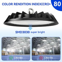 UFO High Bay LED Lights, 6000K with US Plug Commercial HighBay Lighting 8Pack