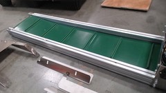 47″L Electric Incline Conveyor Machine, Max. 29.5″H Lift, 7.87″W Rubber PVC Belt