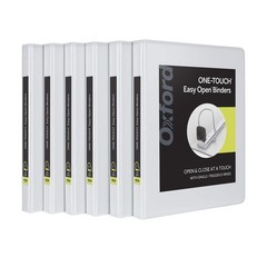 Oxford 3 Ring Binders, 0.5 inch ONE-Touch Easy Open D Rings, Durable Binders …