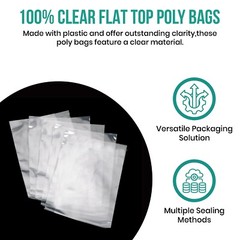 HEAVY DUTY Clear Poly Bags 4-Mil Flat Open Top Plastic Packaging Packing
