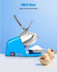 VEVOR Commercial Ice Crusher 286LBS/H Electric Snow Cone Maker Shaved Ice Blue