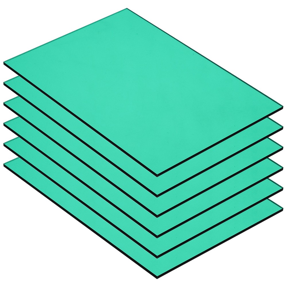 PMMA Acrylic Sheets Colored Transparent 7 x 5Inch Cyan 6 Pcs