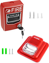 Wired Emergency Fire Alarm Station, 12 / 24V DC Wired Sound and Light Fire Alarm