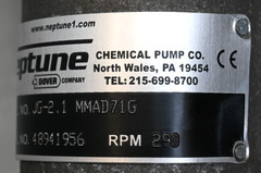 DOVER NEPTUNE JG-2.1 MMAD71G PORTABLE GEAR DRIVE TANK MIXER 290 RPM