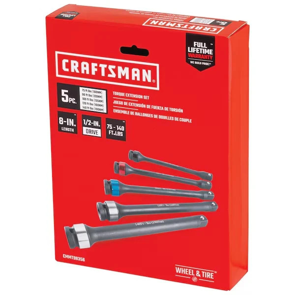 Craftsman 5 Piece 1/2″ Torque Extension Set CMMT98356 New