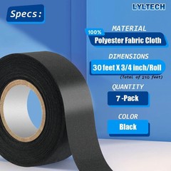 Wire Harness Tape 7 Rolls-Total 328 FT, Polyester Fabric,Flame Retardant,at 257℉