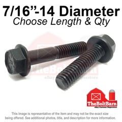 7/16″-14 Grade 8 Hex Flange Screws Frame Bolts Phos Oil (Pick Length & Qty)