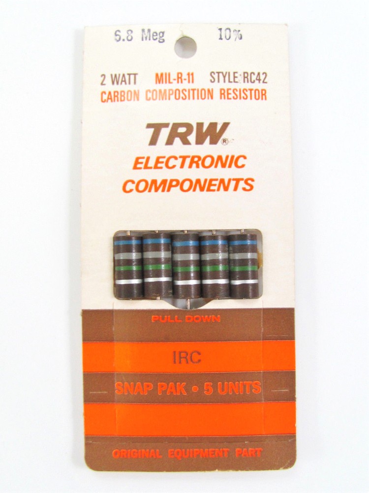 10 Ohm to 18M Ohm – 2W 10% – Carbon Comp Resistors – TRW / AB, etc. *NOS*