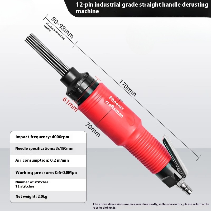 Pneumatic Descaling Descaler Knocking Rust Gun Corner Straight Descaling Gun