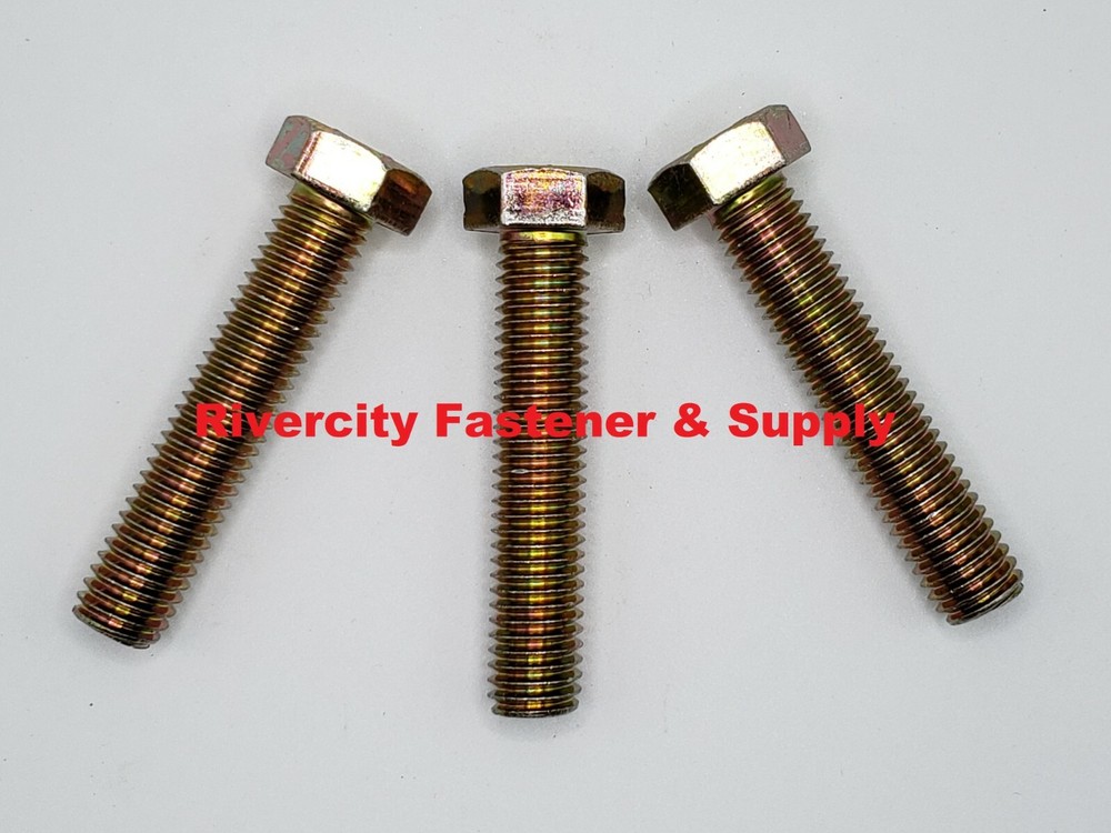 (50) 1/2-13×2-1/2 Grade 8 Tap Bolts 1/2x13x2.5 Hex Head Screws Full Thread