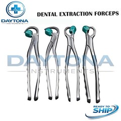 Dental Extraction Physics Forceps Standard Series Set of 4 Pcs with Bumpers