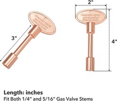 Rose Gold Universal Gas Valve Key – Elegant 3″ Handle for Fire Pit & Fireplace