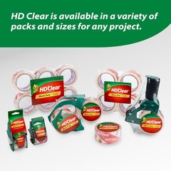 Duck HD Clear Heavy Duty Packing Tape Refill, 6 Rolls, 1.88 Inch x 54.6 Yard