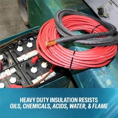 WELDING CABLE 1/0 BLACK 15′ FT BATTERY LEADS USA NEW Gauge Copper AWG Solar