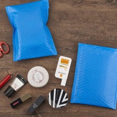 100 Blue Poly Bubble Padded Envelopes Self-Sealing Mailers 4X8 (Inner 4×7)