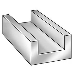 Manufacturer Varies U-Channel,AL 6063,3/4 In Leg,1/2 Inx8 ft 63CH.125X.75X.5-96