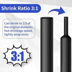 446 Pcs Heat Shrink Tubing Kit-4:1 Ratio Adhesive Lined Marine Grade Shrink