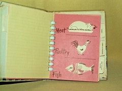 RECIPE FILE BINDER VINTAGE MCM DAN DEE IMPORTS HONG KONG BLANK PAGES POCKETS.