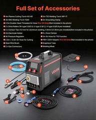 VEVOR 5-in-1 Plasma Cutter Welder Combo CUT/TIG/Gas MIG/Flux MIG/MMA 110V/220V