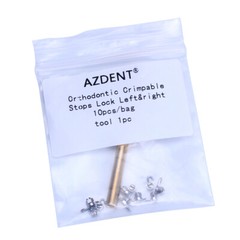 AZDENT Dental Orthodontic Crimpable Hook Stops Type for Arch Wires 10pcs/pack