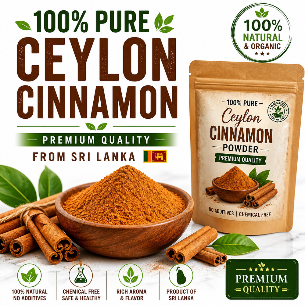 Ceylon Cinnamon Powder 100% Pure Organic Sri Lanka