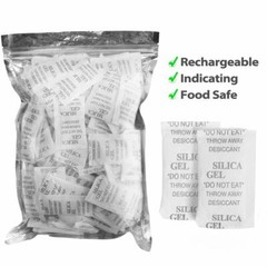 100 Pack 3 Grams Silica Gel Desiccant Pack Moisture Absorber Reusable Food Safe
