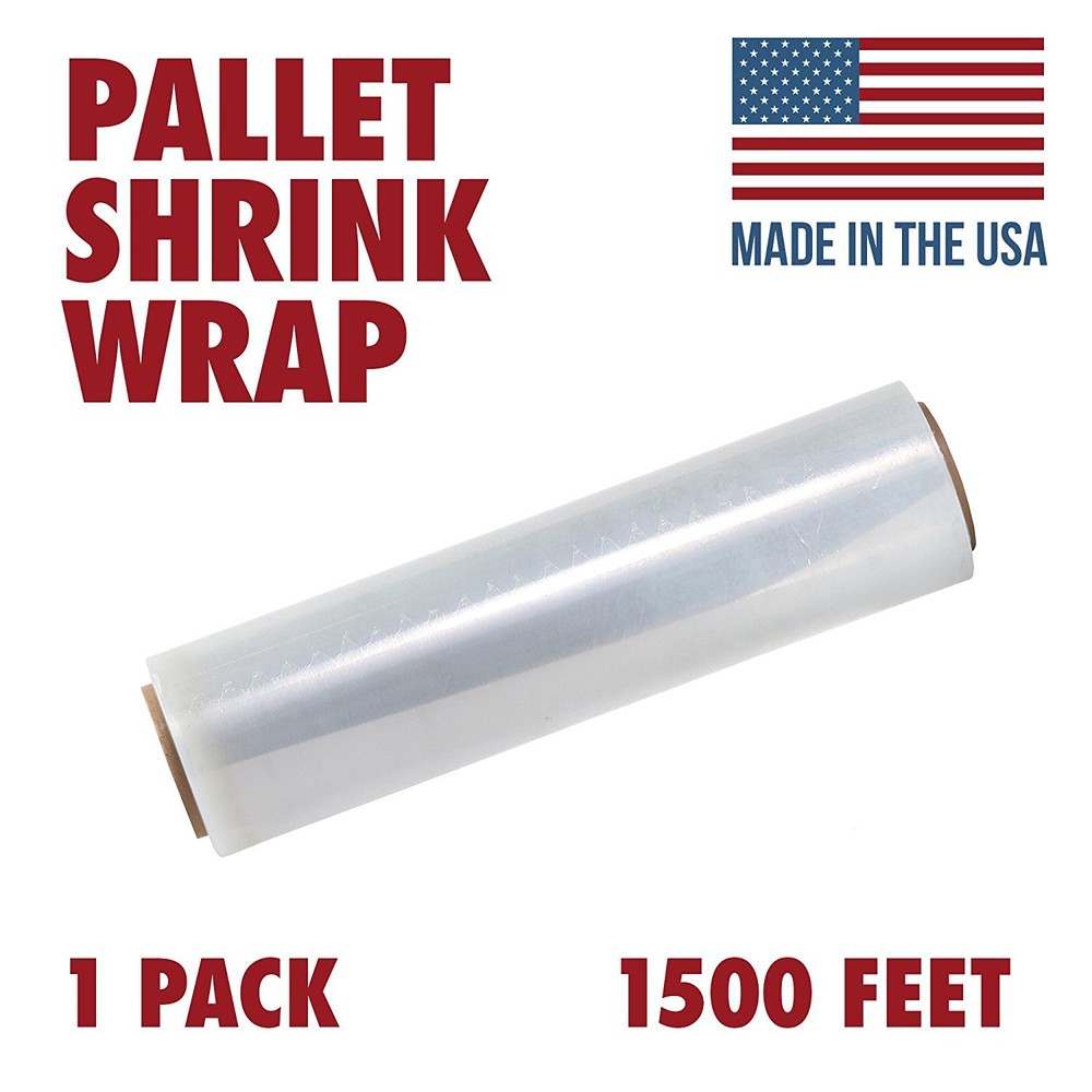 Pallet Stretch and Shrink Wrap 18in x 1500ft 80 Gauge Heavy Duty Film