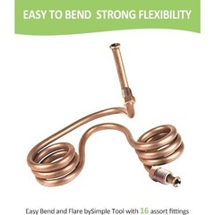 25 Ft. 3/16 OD Copper Nickel Brake Line Tubing Coil and Fitting Kit, 25 Ft of 3