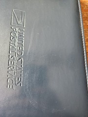 UNITED STATES POSTAL SERVICE USPS TWO TONED LEATHER PORTFOLIO BINDER FOLDER