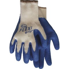 BOSS UNISEX ADULT FLEXI GRIP KNIT WORK GLOVES BREATHABLE sz S, XL BLUE WHITE