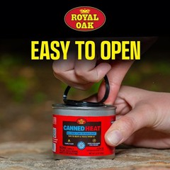 Royal Oak Canned Heat 12 Pack 2 Hour Chafing Fuel, Easy Open, Resealable, Non-Dr