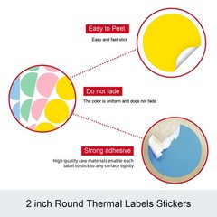 2″ 6 Rolls 4500 Labels Red Circle Direct Thermal Stickers Labels Rolls Compat…
