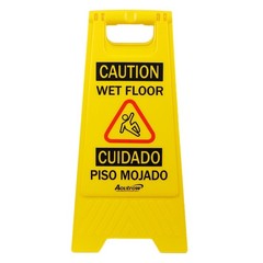 Aoutrow Caution Wet Floor Sign, Bilingual Foldable Safety Sign (17.12in x 8.3…