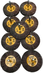 10 Pcs DEWALT Mounted Flap Wheel 3” x 1/2” W 1/4 in Shank Aluminum Oxide 80 Grit