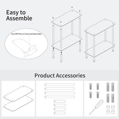 Clear Acrylic Narrow Side Table for Small Spaces, 15.75″ L x 7.87″ W x 19.82″…