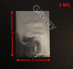 3″ x 4″ Clear Plastic Poly LDPE Bags Lay Open Top Flat 3×4″ 2 MiL 100 500 1000