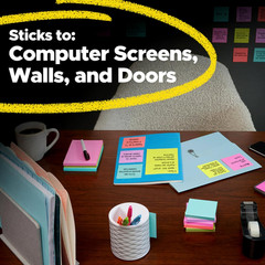 Post-It Super Sticky Notes, 2X2 In, 8 Pads, 2X the Sticking Power, Energy Boost