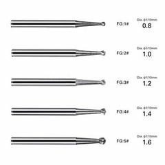 Dental Round Carbide Steel Drills FG / RA Burs fit for High/Low Speed Handpiece