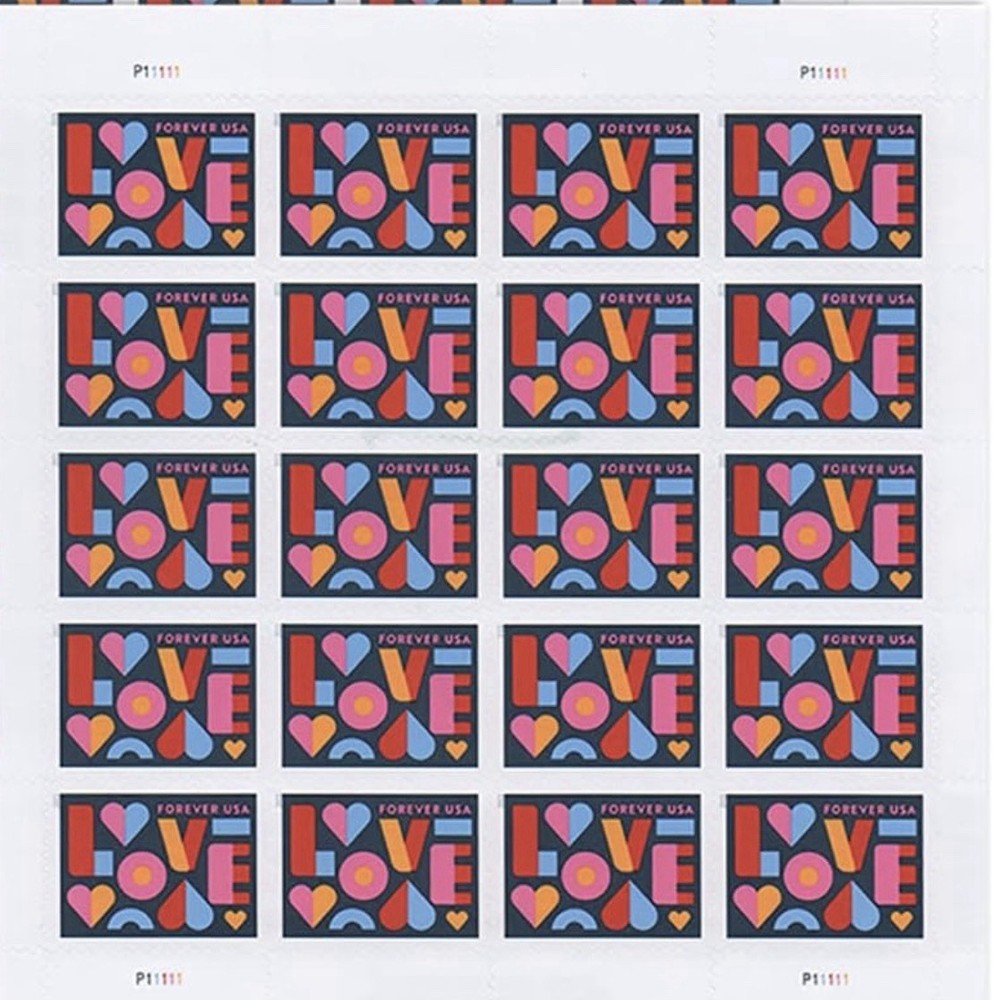 United States Postal Service Love Stamps 5 Sheets Of 20 Us Postal First Class