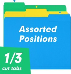 File Folder, 150 Pack 1/3 Cut Tab Colored File Folders, File Folder Letter Si…