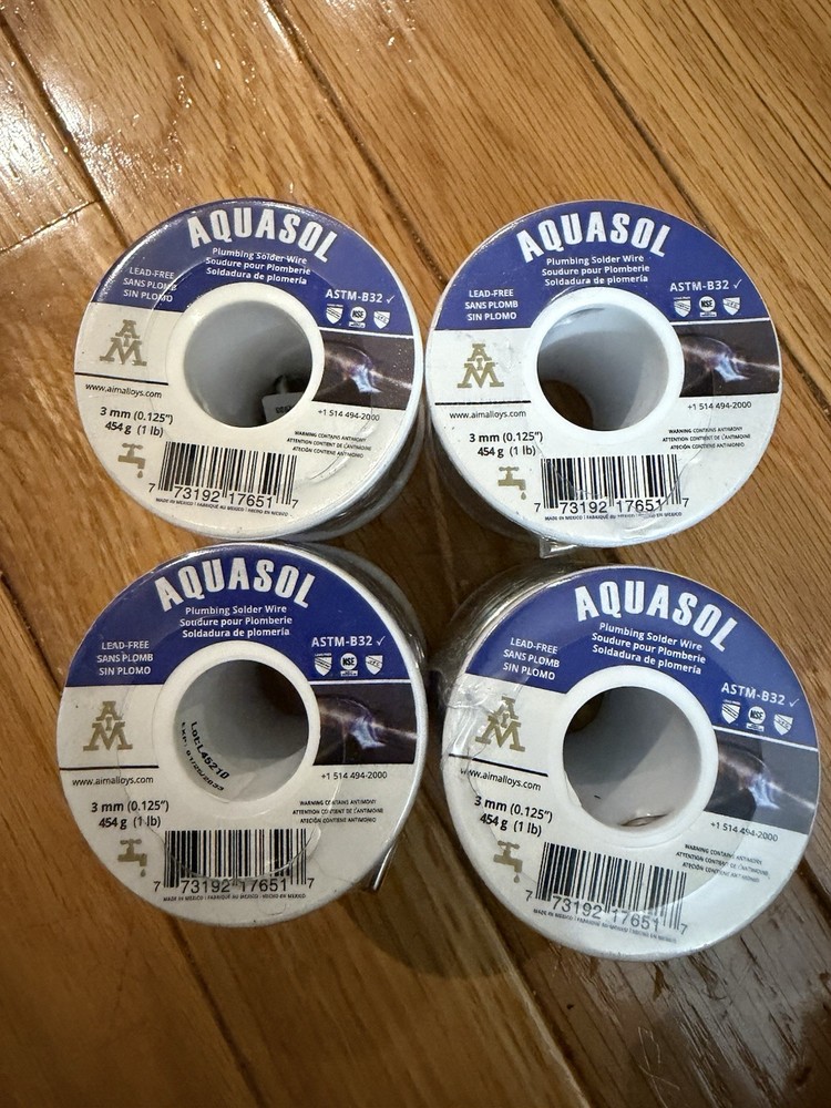 4 AIM AQUASOL LEAD FREE SOLDERING WIRE (1 LB 3MM)